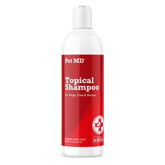 Champú tópico Pet MD para perros, gatos y caballos 473 ml