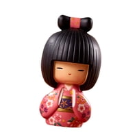 Magideal - Kokeshi Pintura Asiática Para Adorno De Escritorio De Cumpleaños , Rosa