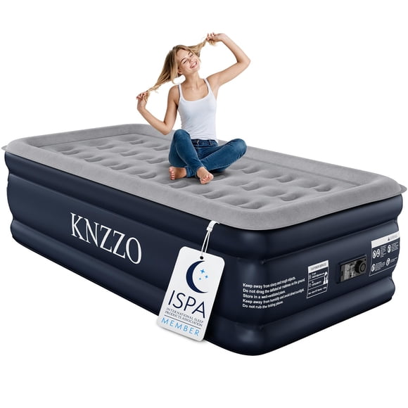 Colchón inflable KNZZO Twin 46 cm impermeable con bomba integrada 110 V
