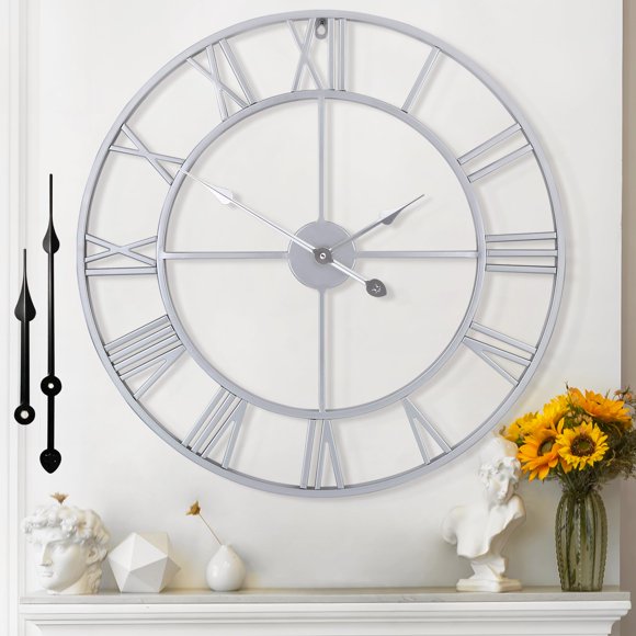 Reloj de Pared Mee 2ou 60 cm Silencioso con Marco Metálico y Funcionamiento a Batería