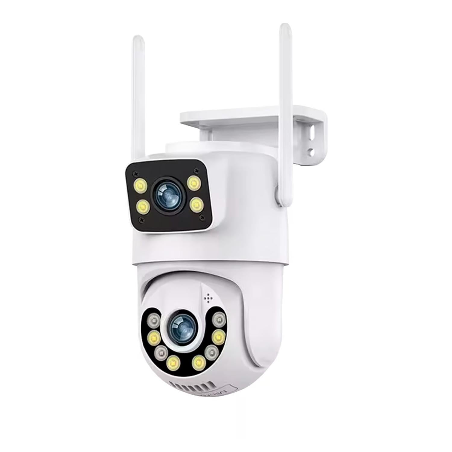 Genérico - Camara De Seguridad Wifi Doble Lente Hd Vn Ip66 Blanca