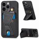thumbnail image 1 of Funda Resistente para iPhone 15 Pro con Tarjetero y Soporte, Diseño Magnético Negro, 1 of 5