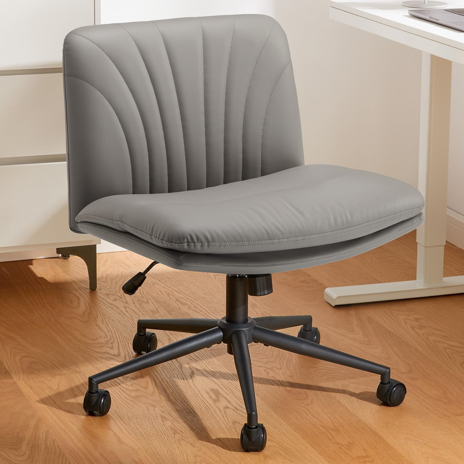 Marsail - Silla De Escritorio Sin Brazos Con Ruedas De Cuero Pu