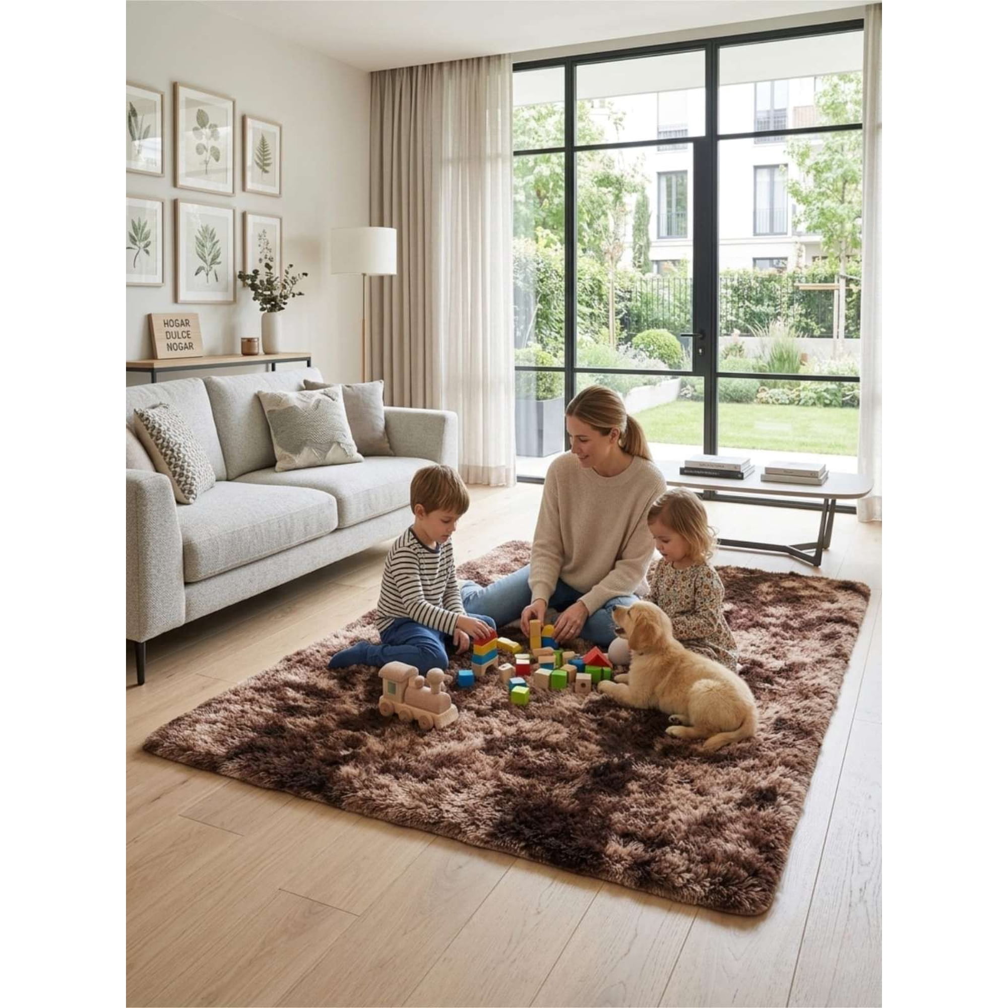 Todo Para El Hogar - Alfombra Shaggy Pelo Largo 150x200 Cm Suave Living Dormitorio