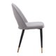 thumbnail image 3 of Silla de comedor Zuo Menlo de tela de terciopelo gris con pata de acero, 3 of 9