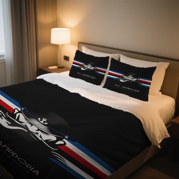 U.C. SAMPDORIA Sailor Caricature Design Duvet Cover Set Polyester Machine Washable