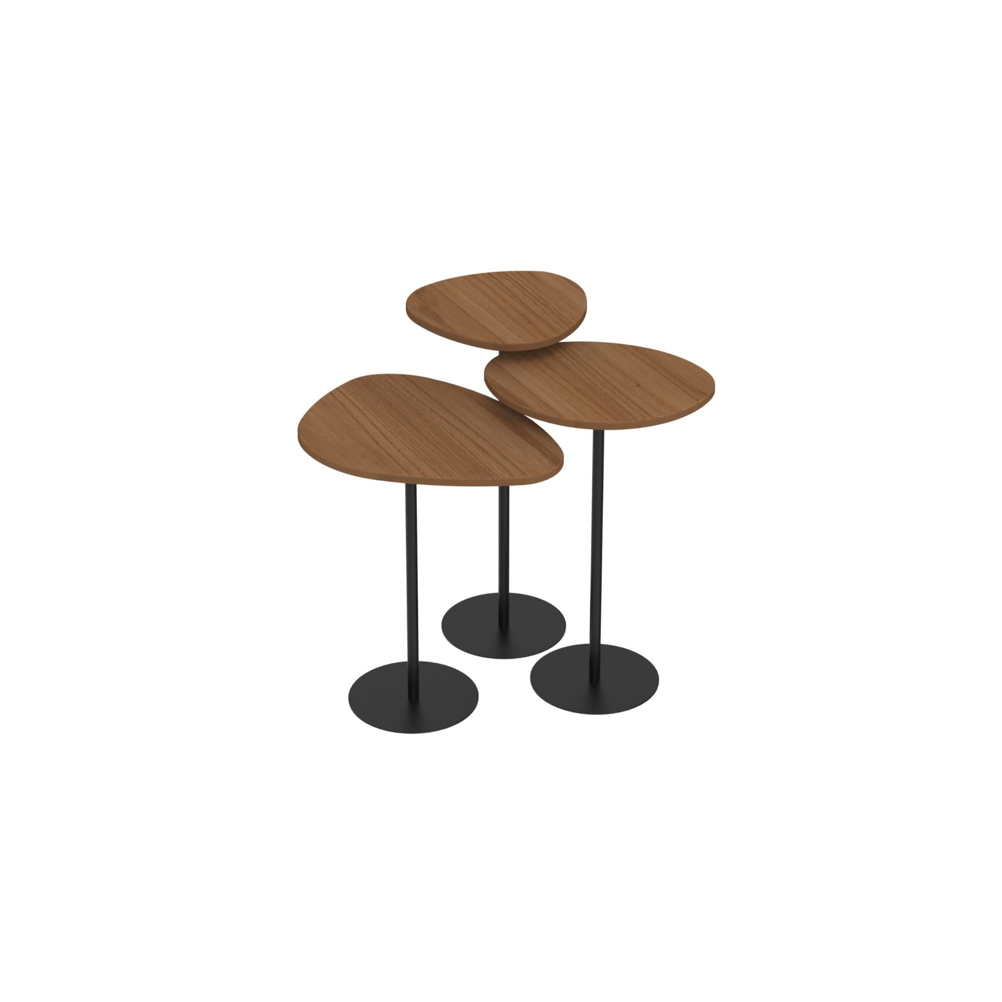 Decocasa - Mesa Lateral Botanic 3 Unidades Negro