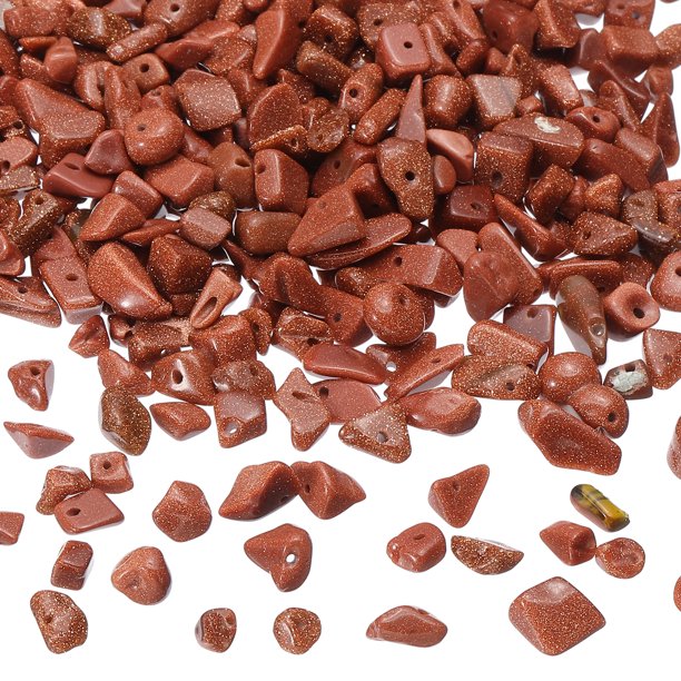 Cuentas de Piedra Irregular Uxcell, 350 Piezas de Cristales de Piedras Preciosas para Hacer Joyas de Bricolaje, Oro Rojo