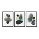 thumbnail image 1 of Set de Cuadros Abstracto Piedras Lunares con Marco Negro, 1 of 1