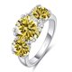 thumbnail image 5 of Total Anillos de Compromiso de Moissanita 5cttw para Mujer 3 Piedras Color D VVS1 Anillos de Diamante Amarillo/azul/rosa Banda de Boda de Moissanita de Plata Esterlina 925 con Certificado, 5 of 8
