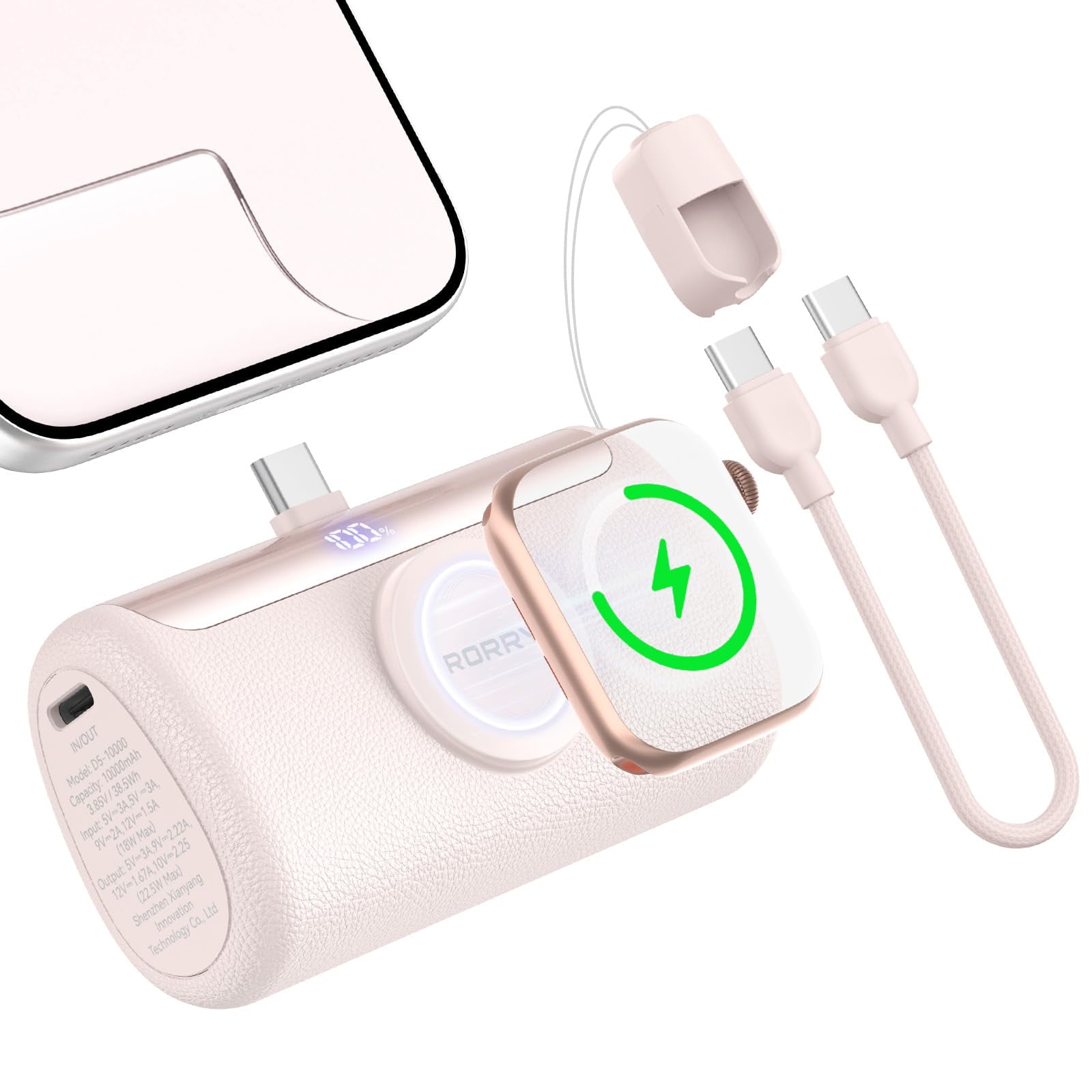 Cargador Portátil Rorry Palmgo 10000 Mah Pd 22,5 W De Carga Rápida