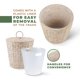 thumbnail image 4 of 84ECO Papelera de Mimbre Blanca de 11.4 Litros con Tapa y Forro, 4 of 6