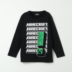 Polera Manga Larga Niño Multi Logo Negro Minecraft
