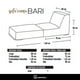 thumbnail image 4 of Sofa Cama Bari Tela Velvet Azul Petroleo, 4 of 4