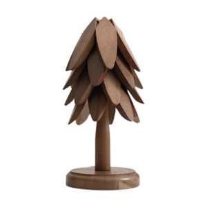 Magideal - Posavasos De 4 Piezas, Posavasos De Protección De Mesa, En Forma De Árbol, Almohadilla Resistente Al Calor Plegable, Tapete De Mesa De Madera Para Pla Marrón