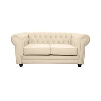 Barra Design - Sofá Chesterfield 2C Felpa Beige