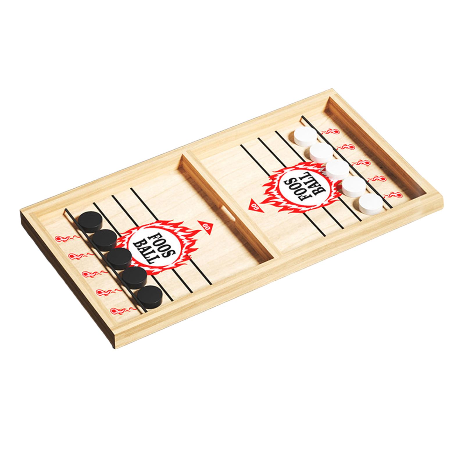 Magideal - Juego De Disco Rápido, Juego De Fútbol, Mesa Para Niños Y Adultos, Juego De Hockey De Madera Para Niños, Coordinación Mano-Ojo, Fiestas De Cumpleaños L Rojo Con 10 Ajedrez