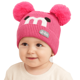 thumbnail image 2 of GORRO DE LANA INFANTIL DISEÑO CERDITO CON CHIPORRO Y POMPONES BEBE UNISEX, 2 of 3