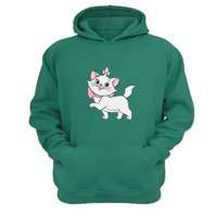 Genérico - Polerón Canguro Gatos Aristócratas Verde Aguamarina Talla S Unisex