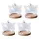 thumbnail image 5 of Mini Cúpula de Cristal de 4 Piezas, Tarros de Plantas Y Flores con Tapa, Cúpulas de Cristal Decorativas para Decoración de Mesa de Fiesta , Base de madera de gato, 5 of 5