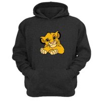 Genérico - Polerón Canguro El Rey De La Selva Gris Oscuro Talla M Unisex