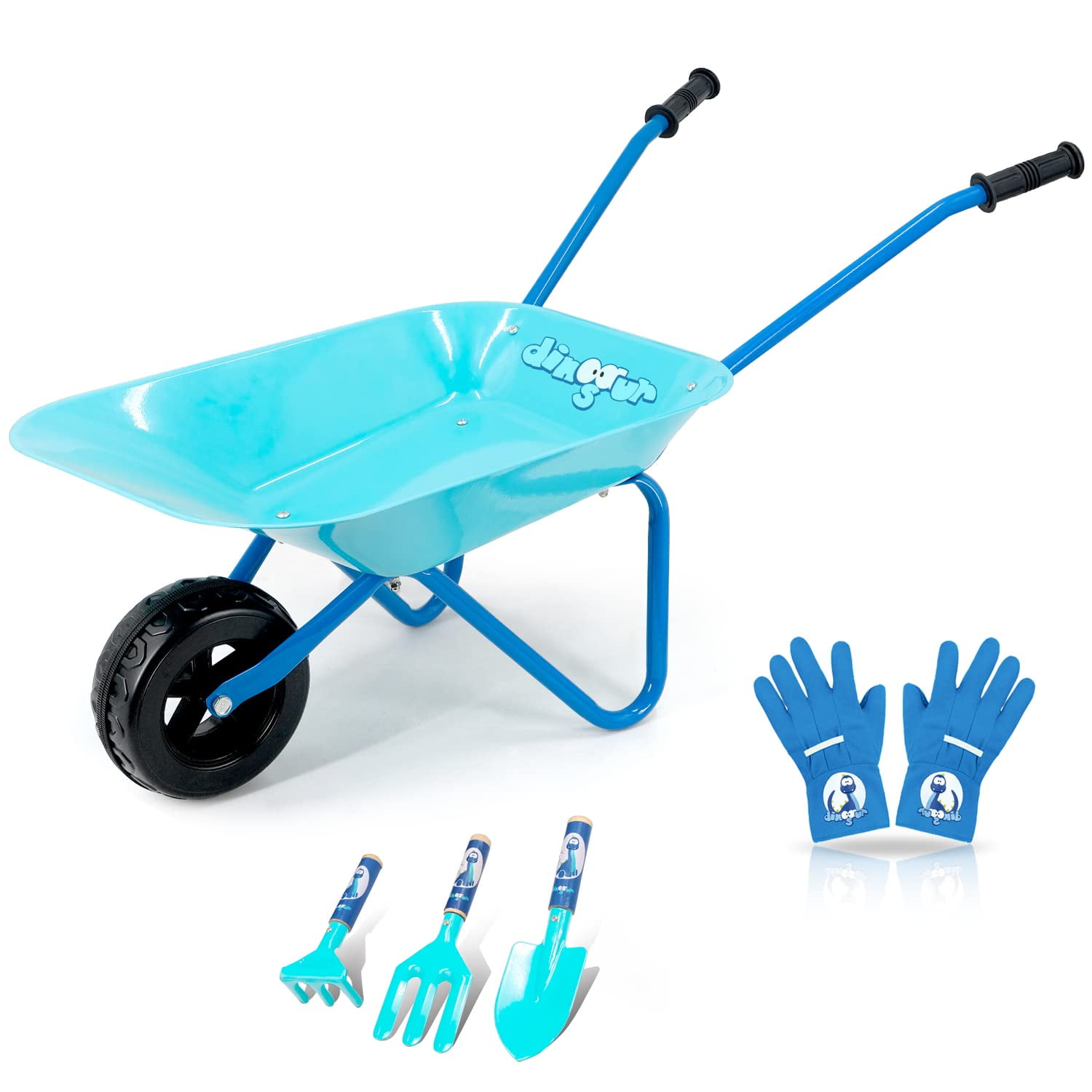 Carretilla Para Niños Colwelt Steel Con Herramientas Y Guantes De Jardinería