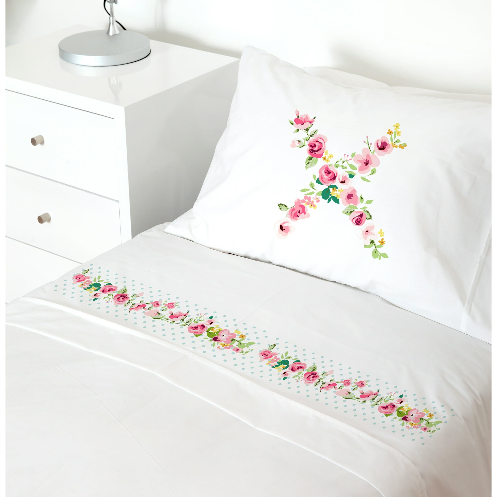 Tuyo Print - Juego De Sábanas 1,5 Pl Letras Vintage X