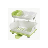 Genérico - Escurridor De Platos Dos Niveles Plastico Colores Verde