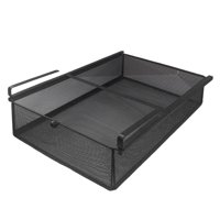 Bothyi - Organizador De Hierro Extraíble Para Cajón Colgante Debajo Del Gabinete, Para Armario, Cocina, Hogar, L, Negro