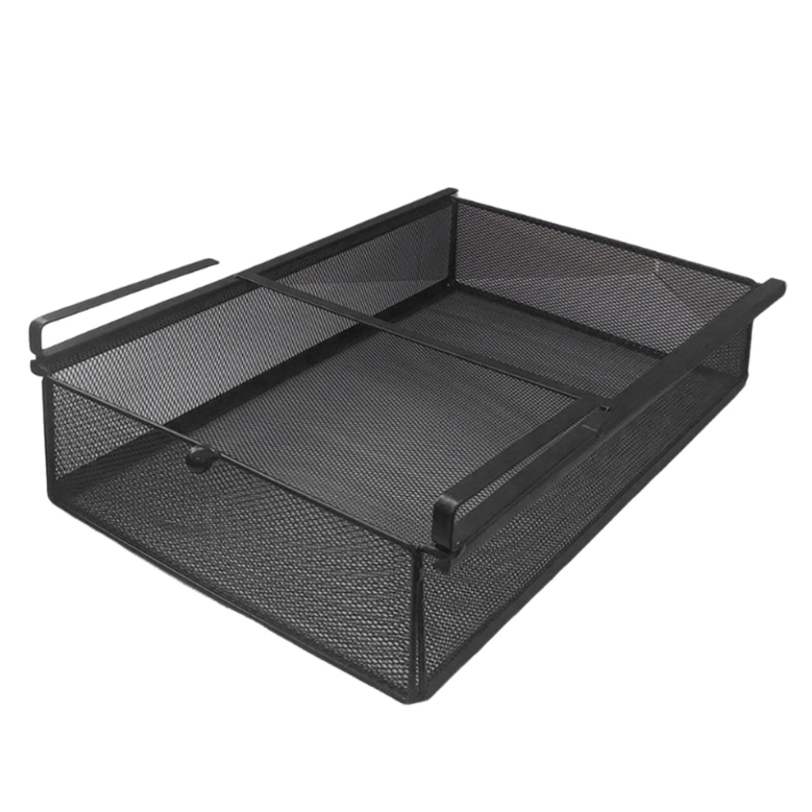 Bothyi - Organizador De Hierro Extraíble Para Cajón Colgante Debajo Del Gabinete, Para Armario, Cocina, Hogar, L, Negro