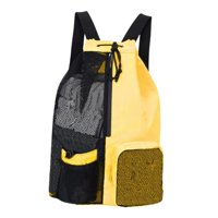 Ioensy - Mochila De Malla Con Cordón, Gran Capacidad, Plegable, Portátil, Ligera, Para Gimnasio, Color Amarillo