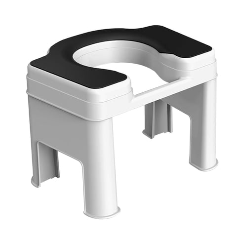 Ioensy - Taburete De Inodoro Portátil Antideslizante Compacto Orinal En Cuclillas Para Orinal Baño Baño 26,5 Cm Blanco Negro