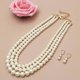 thumbnail image 4 of Set de Collar y Pendientes S SUSANN con Perlas Doradas y Vidrio Grueso, 4 of 8
