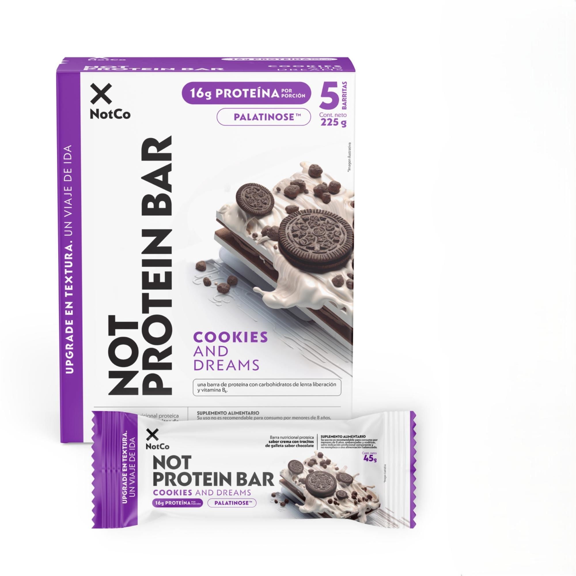 Barra De Proteina Notprotein Bar Cookies And Creams 5un 225 g NotCo