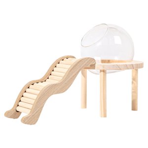 Ioensy - Contenedor De Baño De Arena Para Hámster Con Escalera De Madera Para Suministros Para Mascotas, Jerbos, Ratones S