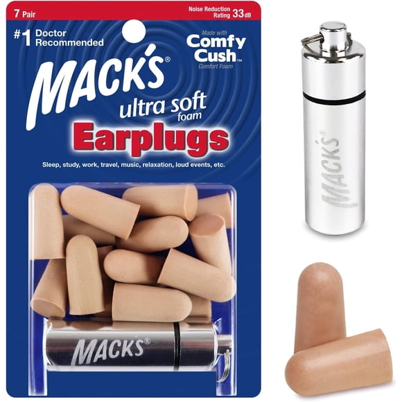 Tapones Oados Macks Ultra Soft Espuma 33dB 7 Pares Estuche