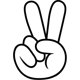 thumbnail image 2 of Sticker Hand Peace Sign Señal V Simbolo Paz Auto Camioneta, 2 of 3
