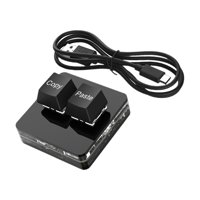 Magideal - Copiar Y Pegar Teclado De 2 Teclas Teclado Mecánico Para Jugar Tipo C Teclado De Programación De 2 Teclas Para Dibujar Control De Volumen De Juegos Negro