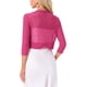 thumbnail image 3 of INSPIRE CHIC Bolero de Malla Transparente para Mujer de Halloween, Chaqueta Ligera Recortada con Mangas 3/4, Fucsia XS, 3 of 6