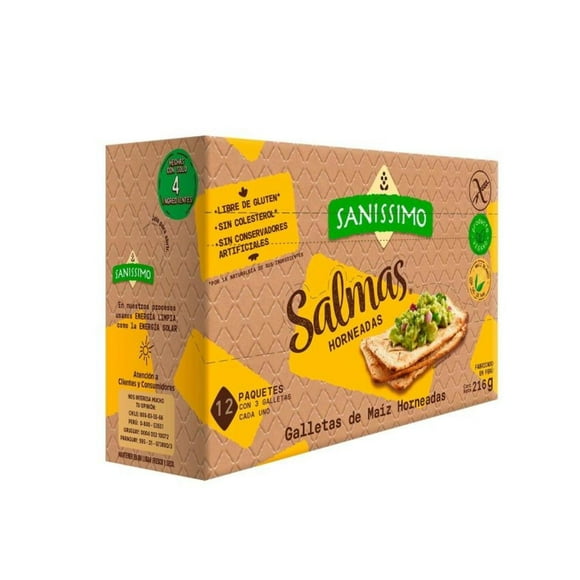 Galletas De Maíz Salmas Sin Glúten 12 paquetes, 216 gr