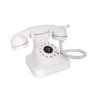 Magideal - Teléfono Retro Con Cable, Teléfono Antiguo, Teléfono Clásico Con Botones, Teléfono De Escritorio Con Cable, Teléfono Fijo Retro Para Sala De Estar, Oficina, Cafetería. Blanco