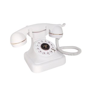 Magideal - Teléfono Retro Con Cable, Teléfono Antiguo, Teléfono Clásico Con Botones, Teléfono De Escritorio Con Cable, Teléfono Fijo Retro Para Sala De Estar, Oficina, Cafetería. Blanco