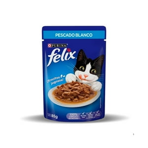 Sobres De Alimento Húmedo Felix Para Gatos 15 Un. (Sabor Pescado Blanco)