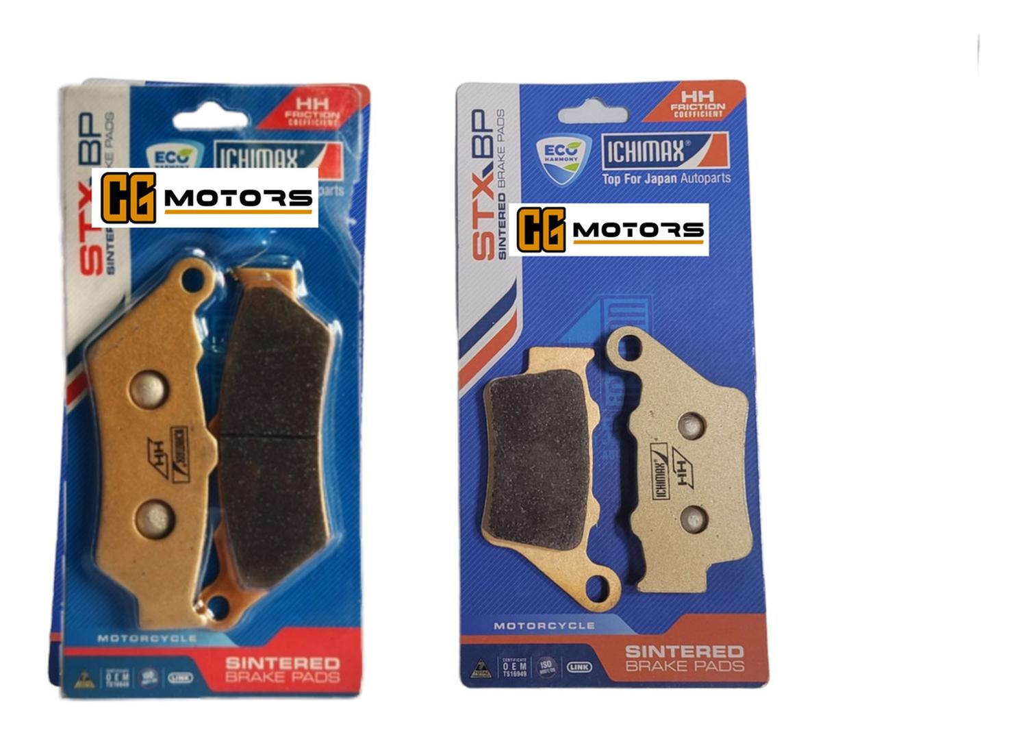 Genérico - Pastillas Freno Delantera + Trasera Yamaha Xt660R - Z Japón Negro