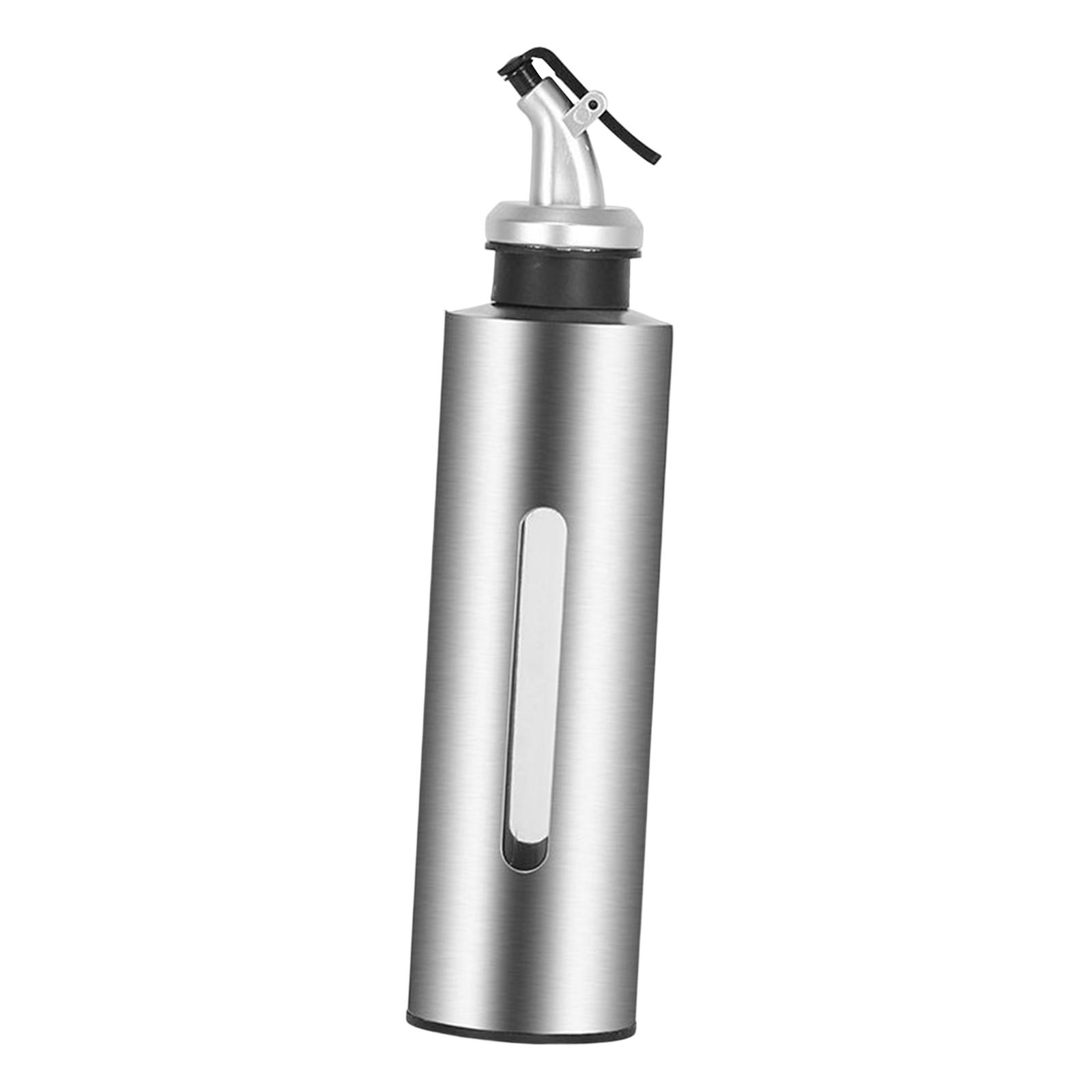 Magideal - Botella De Aceite, Botella Dispensadora De Aceite, Botella De Condimento Para Cocinar De Acero Inoxidable 304, Para Freír En Interiores, Barbacoa, Metro:290Ml