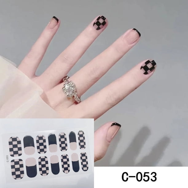 Y2K Spring Summer Nail Strips 3D Fashion Nail Strips Full Wraps Nail Polish Sticker Self Adhesive Nail Art Decal Strip For Women Nail Art DIY