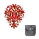 thumbnail image 1 of Broche Vintage de Cristal y Piedras de Imitación para Mujeres de Uxcell, Alfiler de Solapa de Flor de 3.3 Pulgadas, Broche de Ramo de Hojas de Aleación y Piedras de Imitación, Rojo, 1 of 6
