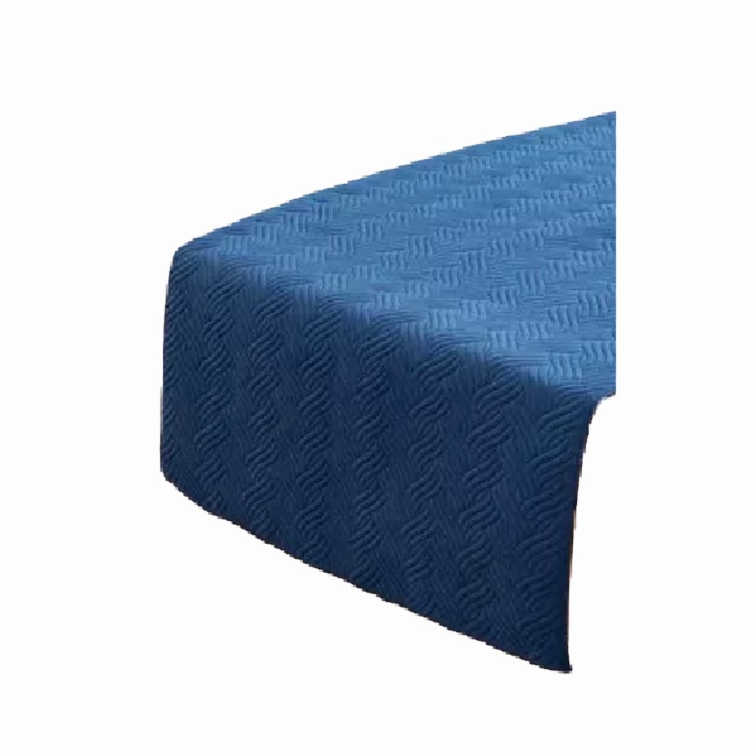 Genérico - Piecera De Cama Terciopelo Plush King + 2 Fundas 70x210 Cm Color Azul