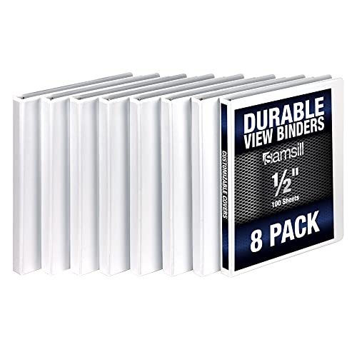 Binder Durable 0 5 Pulgadas Con Clear View Paquete De 8 Unidades Color Blanco