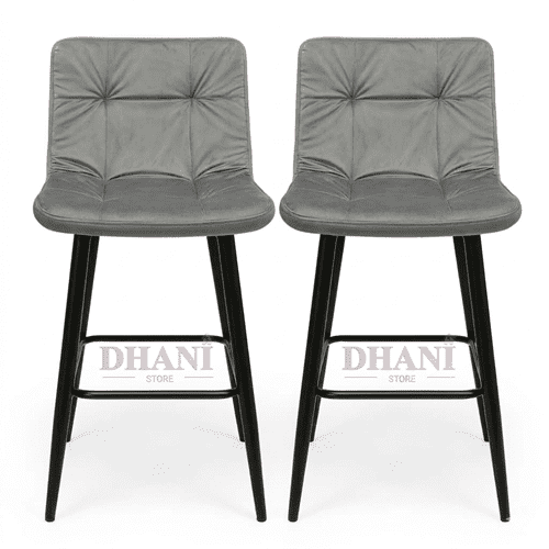 Genérico - Set De 2 Taburete De Bar O Piso 73cm Felpa, Gris